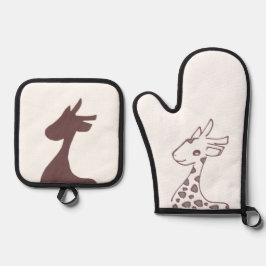 SET DE MANOPLAS ブラウンきりんイラスト