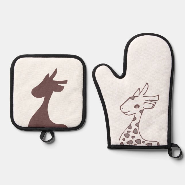 SET DE MANOPLAS ブラウンきりんイラスト (Anverso)