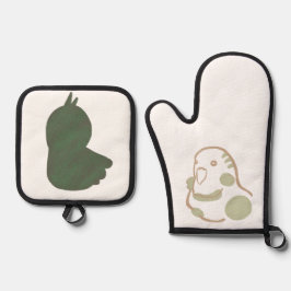 SET DE MANOPLAS 森林浴気分の癒し柔らかデザインインコ