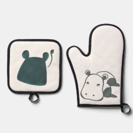 SET DE MANOPLAS 穏やかな青の柔らかいカバ