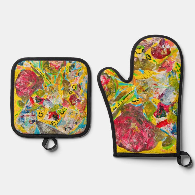 Set De Manoplas A Rose By Any Other Name oven mitt and pot holders (Anverso)