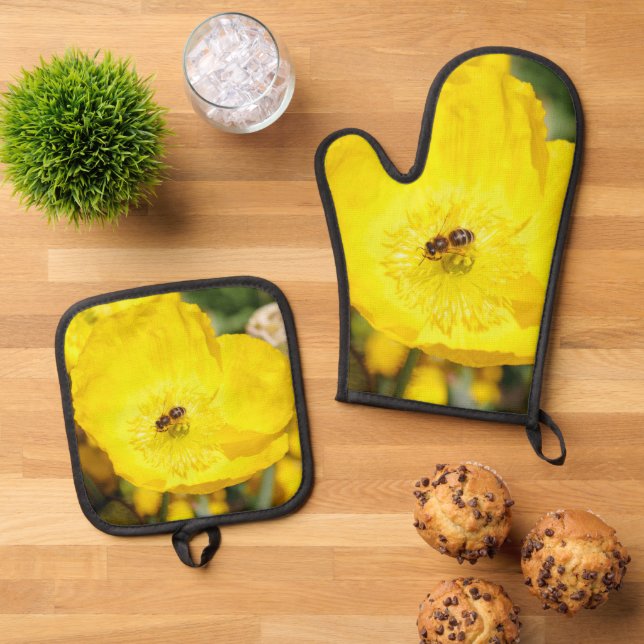 Set De Manoplas Abeja bañada en amarillo  (De arriba hacia abajo)
