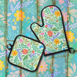 Set De Manoplas Abeja de miel, galimatías, mariposa, libélula y fl