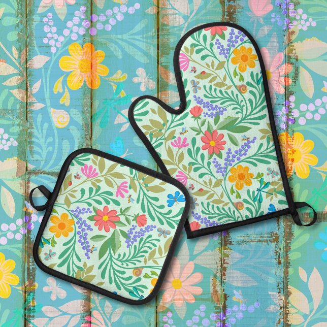 Set De Manoplas Abeja de miel, galimatías, mariposa, libélula y fl (Subido por el creador)