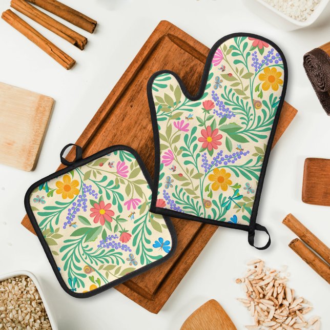Set De Manoplas Abeja de miel, galimatías, mariposa, libélula y fl (Subido por el creador)
