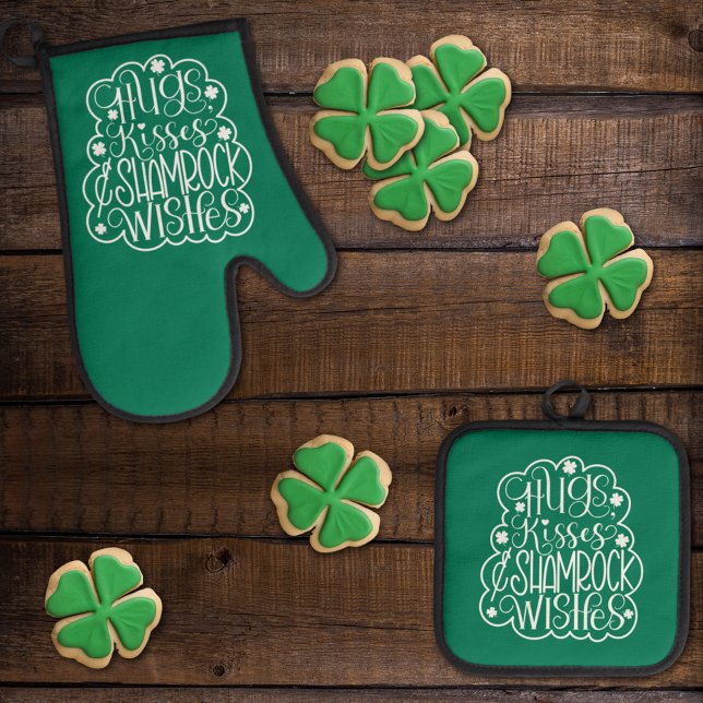 Set De Manoplas Abrazos, besos y saludos de Shamrock San Patricio (Subido por el creador)
