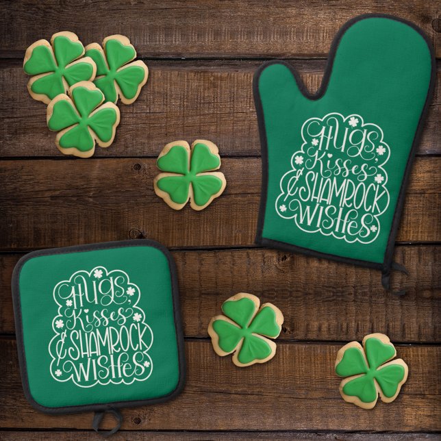 Set De Manoplas Abrazos, besos y saludos de Shamrock San Patricio (Subido por el creador)