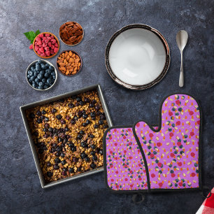 Set De Manoplas Abrigos, frutas y nueces moradas