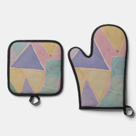 Set De Manoplas Abstracciones Serenas: Un Sueño en Pastel