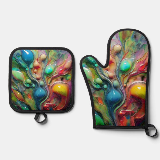 SET DE MANOPLAS  ABSTRACT BUBBLES (Anverso)