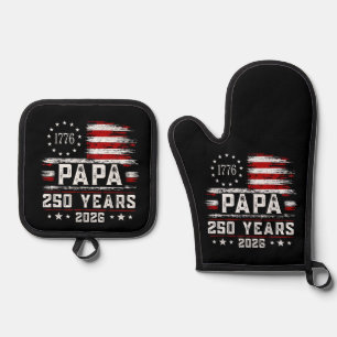 Set De Manoplas Abuelo Americano Bandera 250 Años 4 de Julio Gran