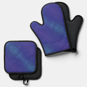Set De Manoplas Aceptación   Patrón Shibori Violeta Azul Índigo