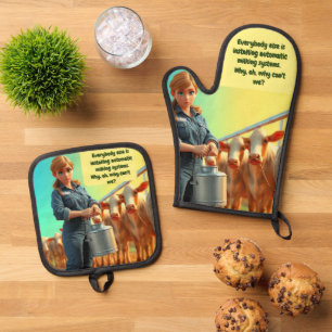 Set De Manoplas Acogedor humidificador de hormigón y tenedor de ol