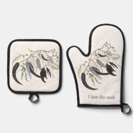 Set De Manoplas acuarela de hojas de goma verde pálido