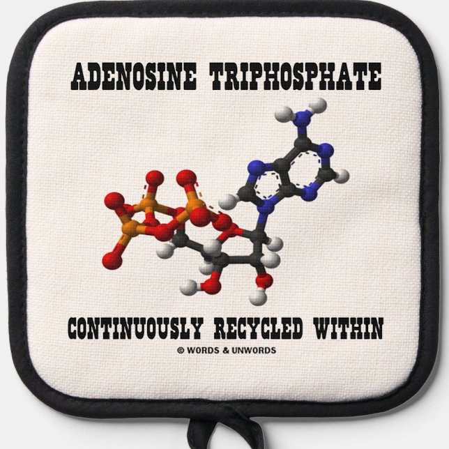 Set De Manoplas Adenosina Trifosfato Reciclado Continuamente ATP (Pot holder for anyone energized by ATP - and that means you!)