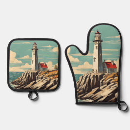 Set De Manoplas Afiche de la época del faro