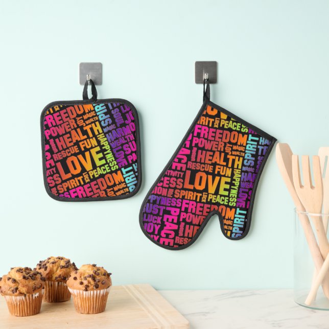 Set De Manoplas Afirmaciones de la vida - palabras positivas 3a (Insitu (colgante))