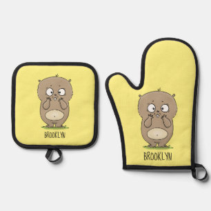 Set De Manoplas Afortunadamente adorable personalizado de hámster 