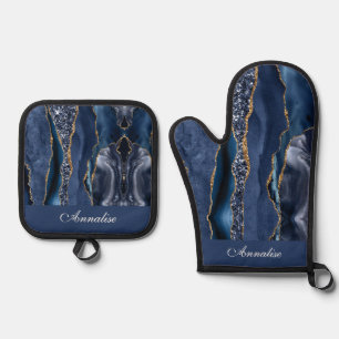 Set De Manoplas Agante azul de la armada secuencial personalizada