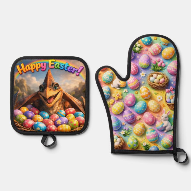 Set De Manoplas Agarra ollas y guantes de horno (Anverso)