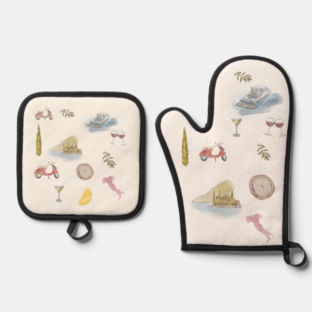 Set De Manoplas Agua del lago Como Italia (Anverso)