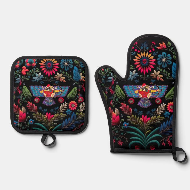 Set De Manoplas Alaha Ashur Oven Mitt y Pot Holders (Anverso)