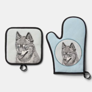 Set De Manoplas Alaskan Klee Kai AKK Husky pinta arte de perros ad
