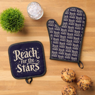 Set De Manoplas Alcance para las estrellas arte de la tipografía c