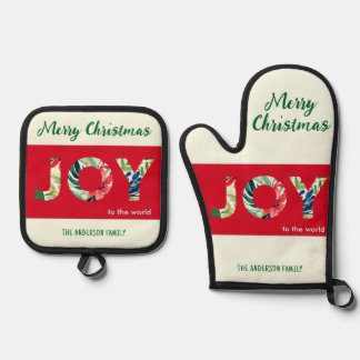 Set De Manoplas Alegre Júbilo Festivo Al Mundo Feliz Navidad