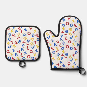 Set De Manoplas Alfabeto ABC Letras Rojo Amarillo Azul