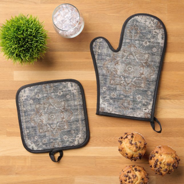 Set De Manoplas Alfombra persa turca oriental (De arriba hacia abajo)