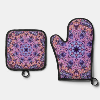 Set De Manoplas Alien Purple Psychedelic Kaleidoscopic Mandala