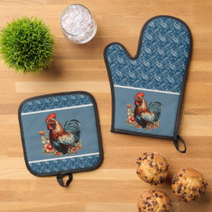 Set De Manoplas Amantes de los gallos Cocina de campo