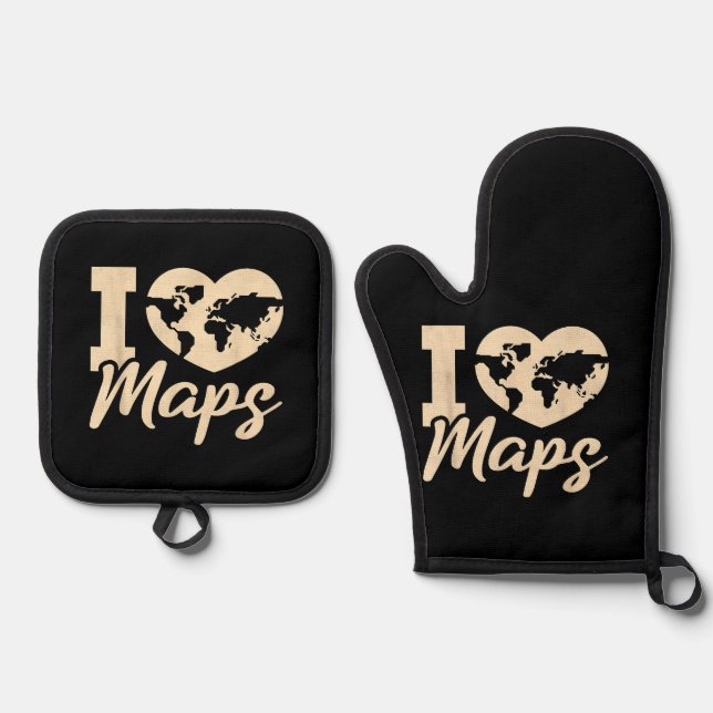 Set De Manoplas Amo los mapas, Geografía (Anverso)