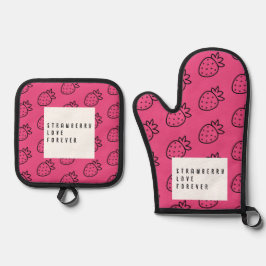 Set De Manoplas Amor a las fresas.