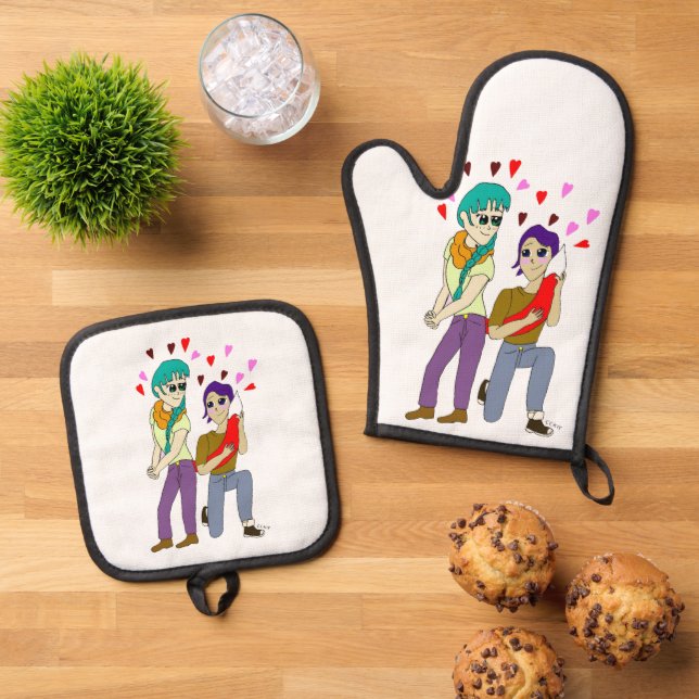 Set De Manoplas amor de cola (De arriba hacia abajo)