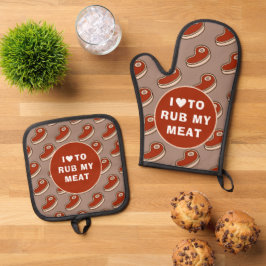 Set De Manoplas Amor Moderno A La Carne De Ternera Blanco Textos