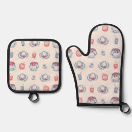 Set De Manoplas Angel Food Cake Toile