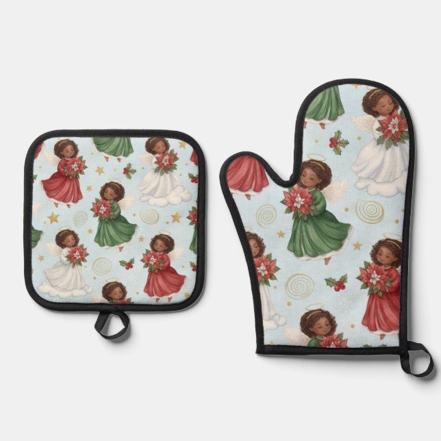 Set De Manoplas Ángeles de Navidad (Anverso)