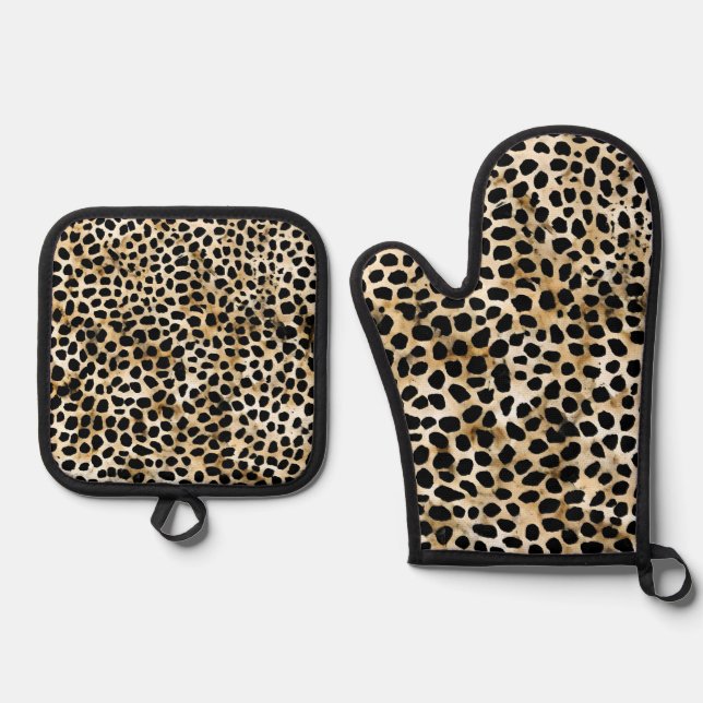 Set De Manoplas Animal Print - Oven Mitt & Pot Holder (Anverso)