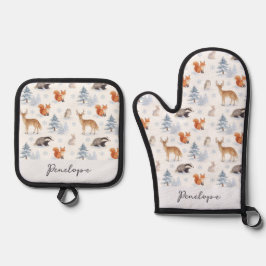 Set De Manoplas Animales de fauna silvestre de invierno Nombre per
