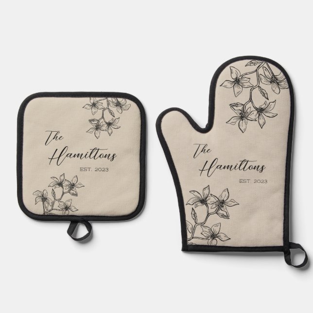 Set De Manoplas Año de creación de Personalizado floral agrícola (Anverso)