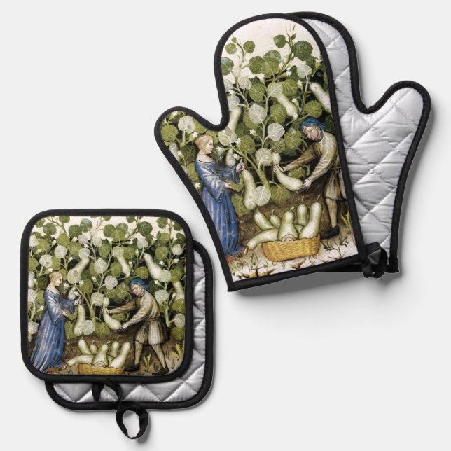 SET DE MANOPLAS ANTIGUO CUADRADO DE COSECHAS DE COSECHA MEDIO (Anverso/Reverso)