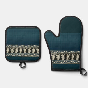 Set De Manoplas Anunnaki Oven Mitt y Pot Holders