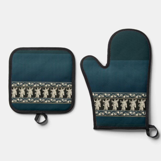 Set De Manoplas Anunnaki Oven Mitt y Pot Holders (Anverso)