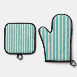 Set De Manoplas Aqua Stripes