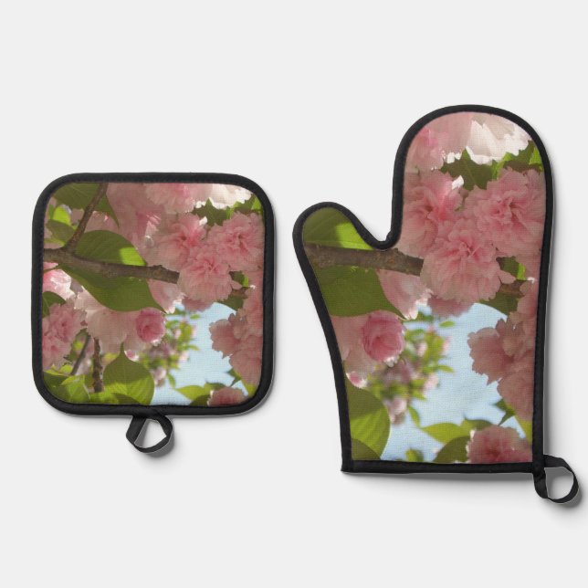 Set De Manoplas Árbol de cerezo III con doble florecimiento (Anverso)