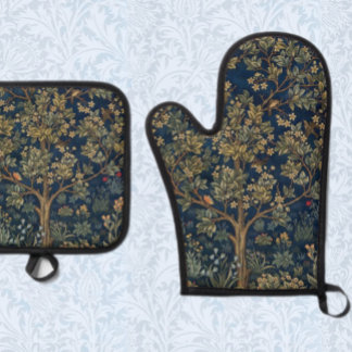 Set De Manoplas Árbol de la Vida vintage de William Morris