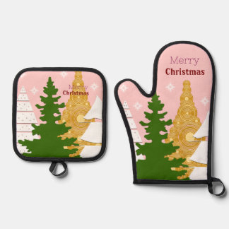 Set De Manoplas Árbol de navidad morena