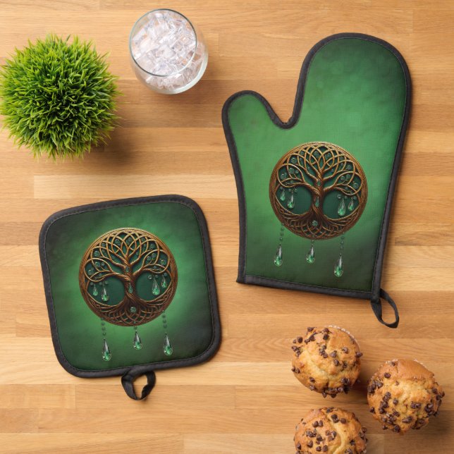 Set De Manoplas Árbol estilizado de vida (De arriba hacia abajo)